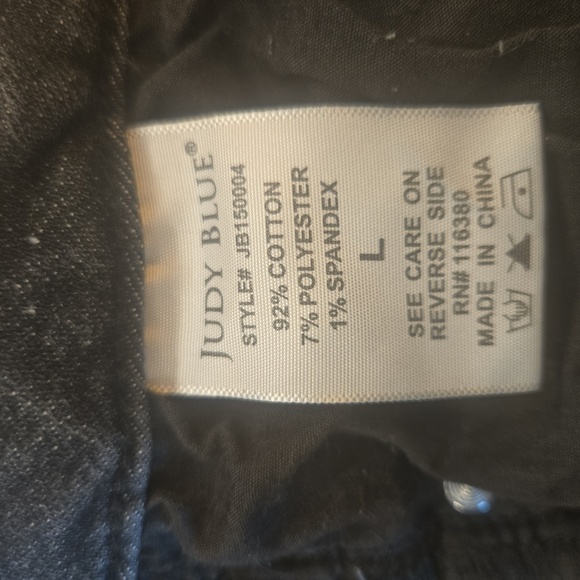 Judy Blue Denim Stretch Distressed Dark Gray Shorts Size Large Womens - Picture 6 of 7